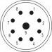  Вставки  М23  сигнальные 9-Полюсный (8+1) Вывод по часовой стрелке  7.001.9811.37